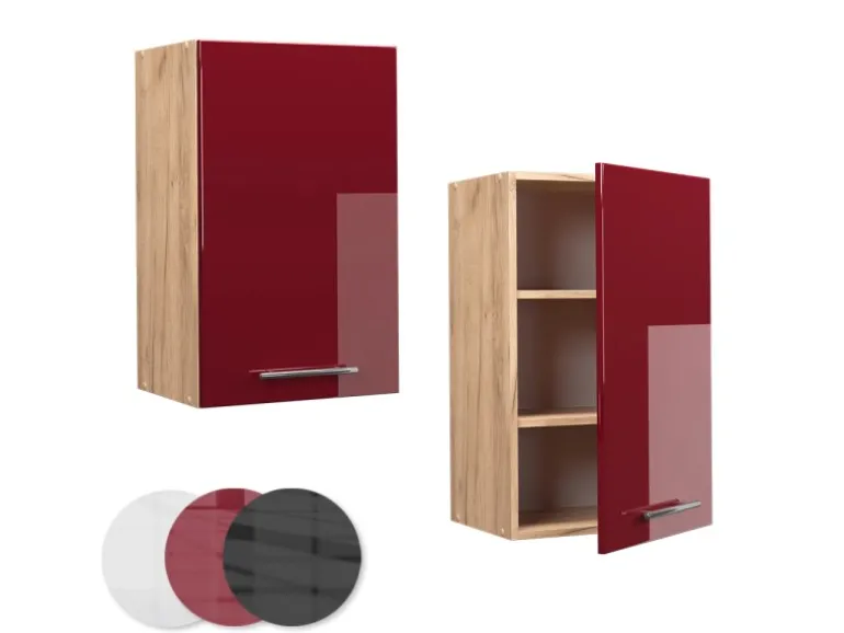 Vicco Hängeschrank Fame-Line Bordeaux Hochglanz/Goldkraft Eiche 45 cm