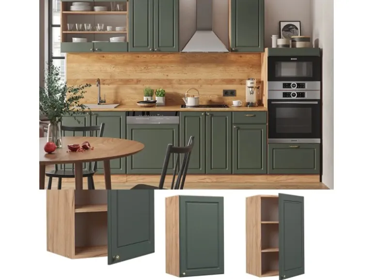 Vicco Hängeschrank Fame-Line Grün-Gold Landhaus/Goldkraft Eiche 45 cm