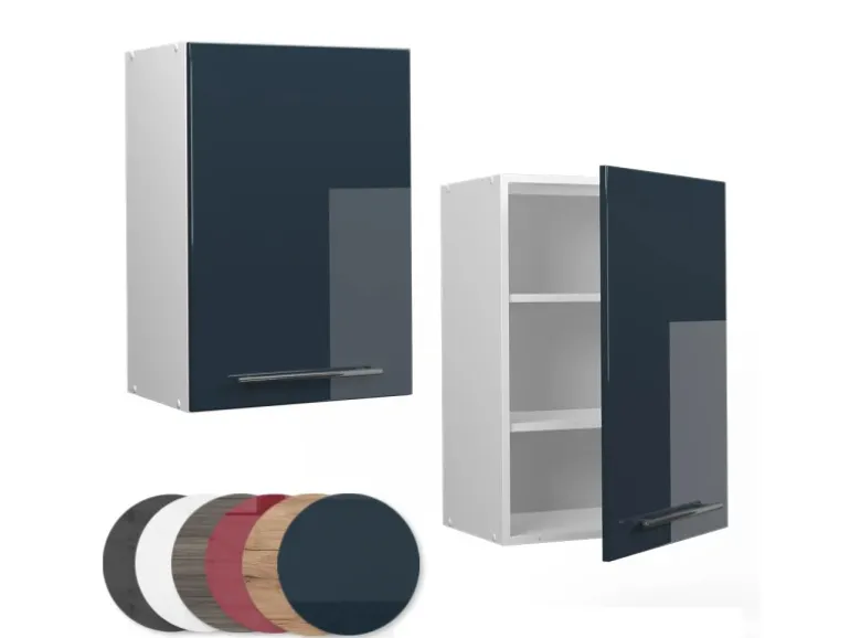Vicco Hängeschrank Fame-Line Hängender Küchenschrank Dunkelblau Hochglanz/Weiß 50 cm