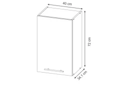 Vicco Hängeschrank Fame-Line Hängender Küchenschrank Dunkelblau Hochglanz/Weiß 40 cm