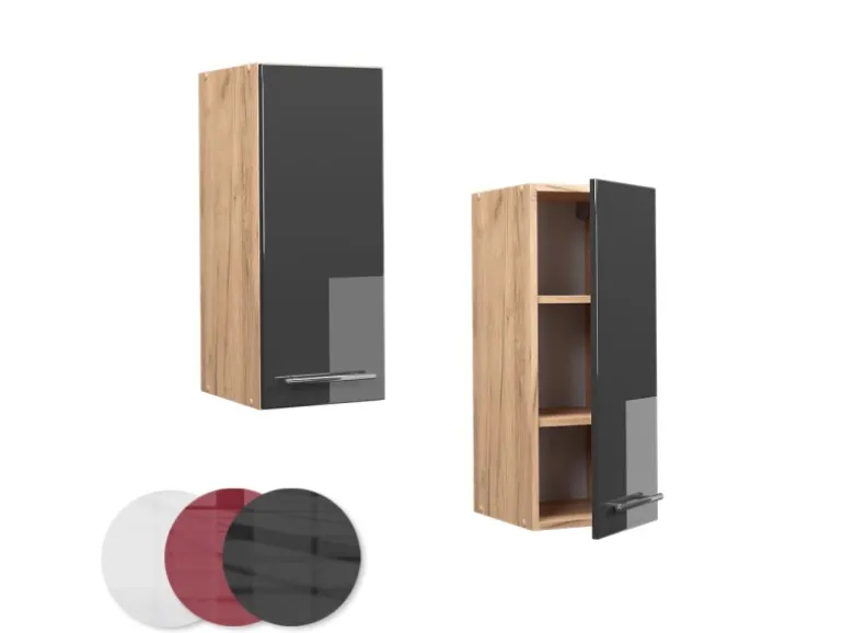 Vicco Hängeschrank Fame-Line Anthrazit Hochglanz/Goldkraft Eiche 30 cm