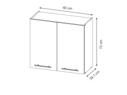 Vicco Hängeschrank Fame-Line Hängender Küchenschrank Dunkelblau Hochglanz/Weiß 60 cm