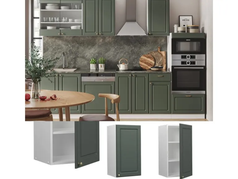 Vicco Hängeschrank Fame-Line Hängender Küchenschrank Grün-Gold Landhaus/Weiß 40 cm