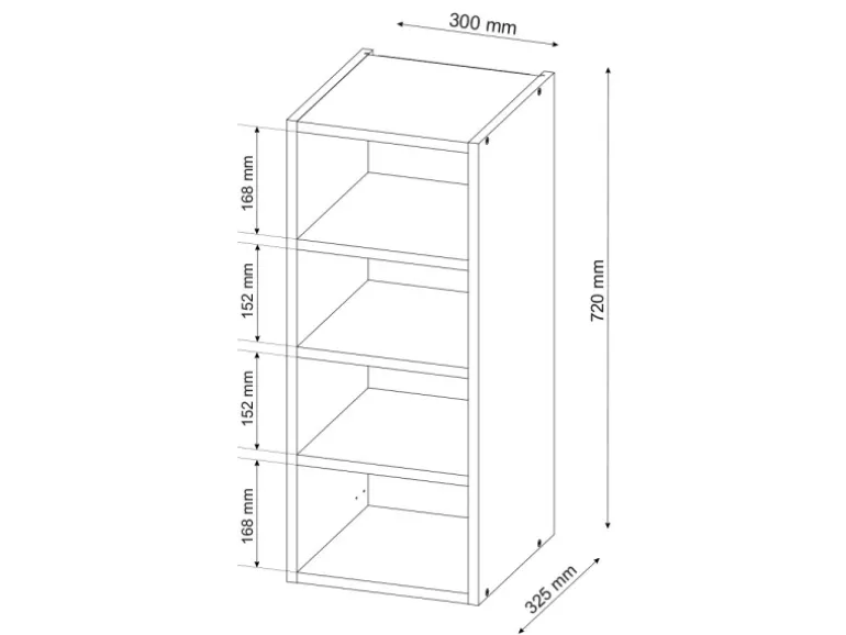 Vicco Hängeschrank Fame-Line Offener Küchenschrank Weiß/Weiß 30 cm