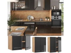 Vicco Hängeschrank Fame-Line Anthrazit Hochglanz/Goldkraft Eiche 60 cm
