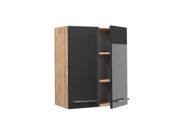 Vicco Hängeschrank Fame-Line Anthrazit Hochglanz/Goldkraft Eiche 60 cm