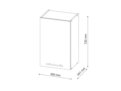 Vicco Hängeschrank Fame-Line Bordeaux Hochglanz/Goldkraft Eiche 30 cm