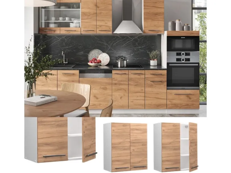Vicco Hängeschrank Fame-Line Hängender Küchenschrank Goldkraft Eiche/Weiß 60 cm
