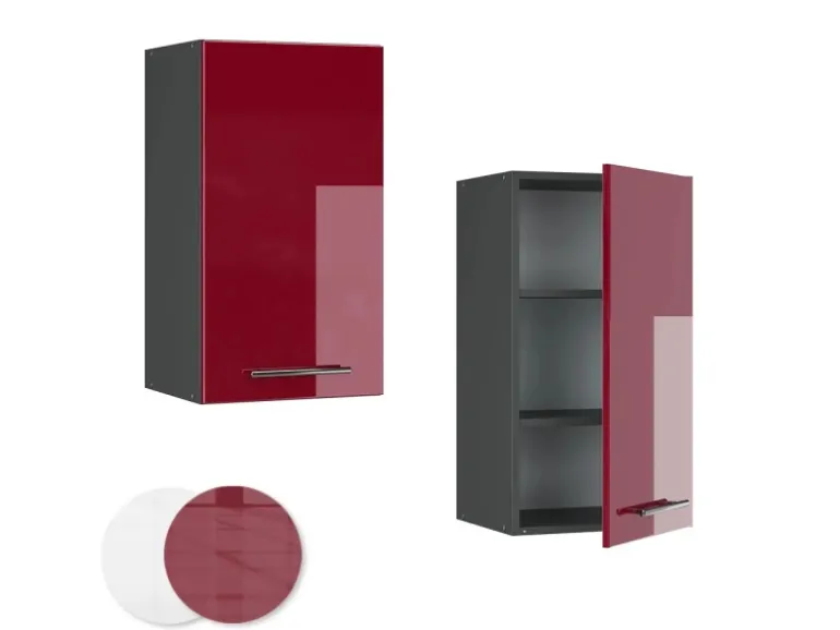Vicco Hängeschrank Fame-Line Hängender Küchenschrank Bordeaux Hochglanz/Anthrazit 40 cm