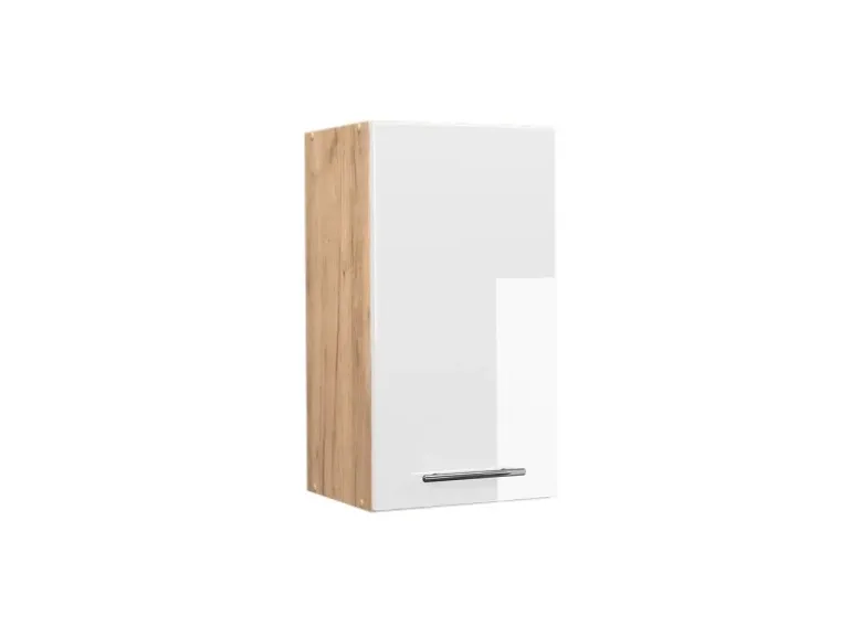 Vicco Hängeschrank Fame-Line Hängender Küchenschrank Weiß Hochglanz/Goldkraft Eiche 40 cm