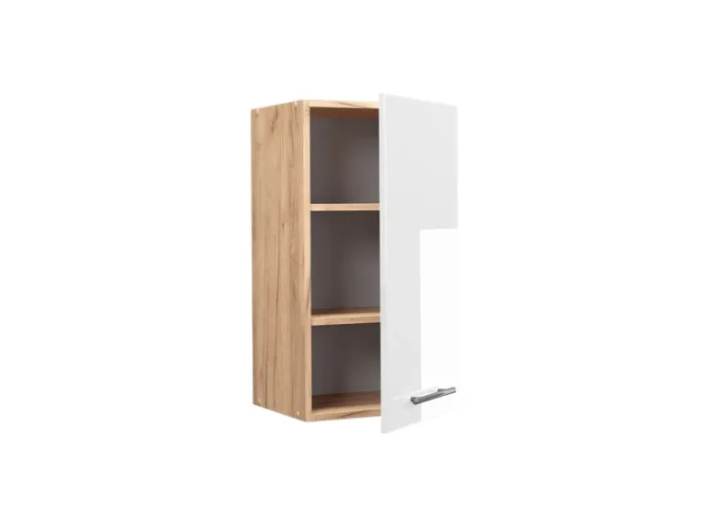 Vicco Hängeschrank Fame-Line Hängender Küchenschrank Weiß Hochglanz/Goldkraft Eiche 40 cm