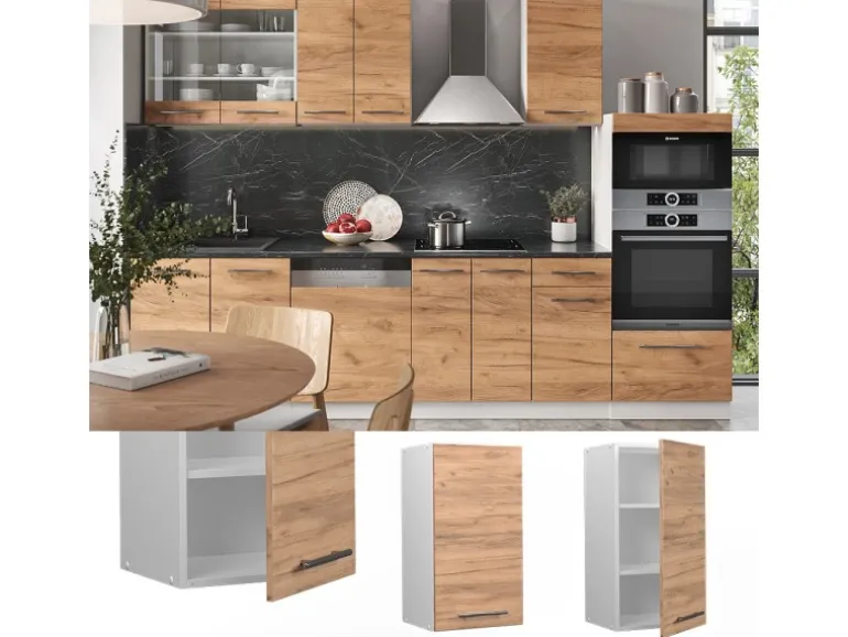 Vicco Hängeschrank Fame-Line Hängender Küchenschrank Goldkraft Eiche/Weiß 40 cm