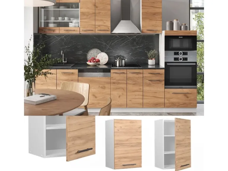 Vicco Hängeschrank Fame-Line Hängender Küchenschrank Goldkraft Eiche/Weiß 45 cm