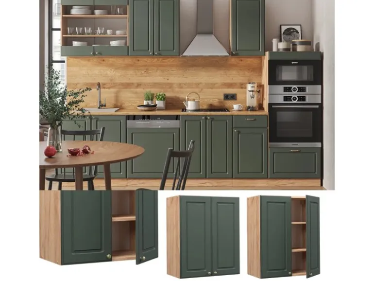Vicco Hängeschrank Fame-Line Grün-Gold Landhaus/Goldkraft Eiche 60 cm