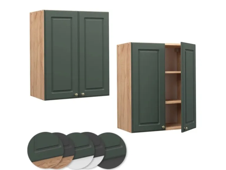Vicco Hängeschrank Fame-Line Grün-Gold Landhaus/Goldkraft Eiche 60 cm