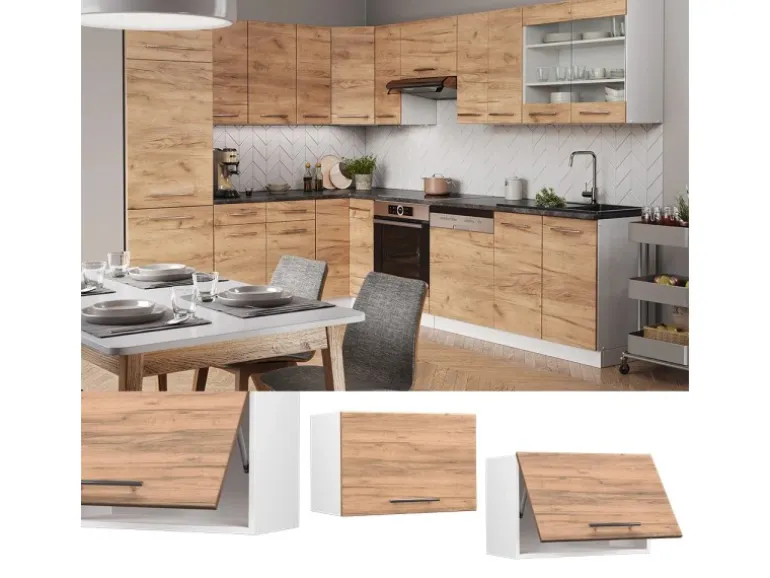 Vicco Hängeschrank Fame-Line Hängender Küchenschrank Goldkraft Eiche/Weiß 60 cm Flach