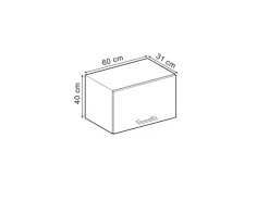 Vicco Hängeschrank R-Line Bordeaux Hochglanz/Goldkraft Eiche 60 cm Flach
