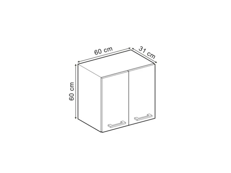 Vicco Hängeschrank R-Line Hängender Küchenschrank Schwarz Beton/Weiß 60 cm