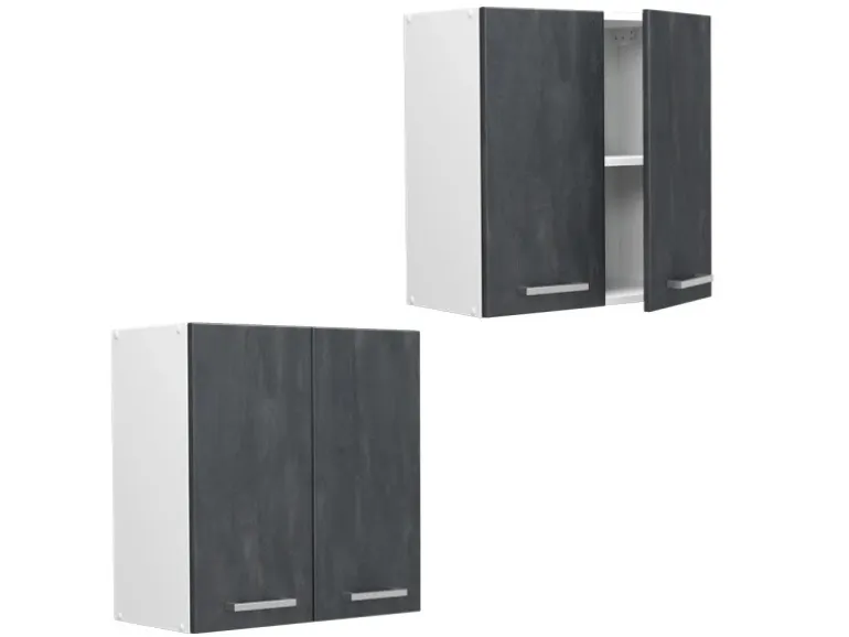 Vicco Hängeschrank R-Line Hängender Küchenschrank Schwarz Beton/Weiß 60 cm