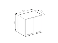 Vicco Hängeschrank R-Line Hängender Küchenschrank Anthrazit Landhaus/Weiß 60 cm