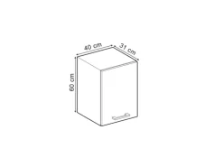 Vicco Hängeschrank R-Line Hängender Küchenschrank Schwarz Beton/Weiß 40 cm