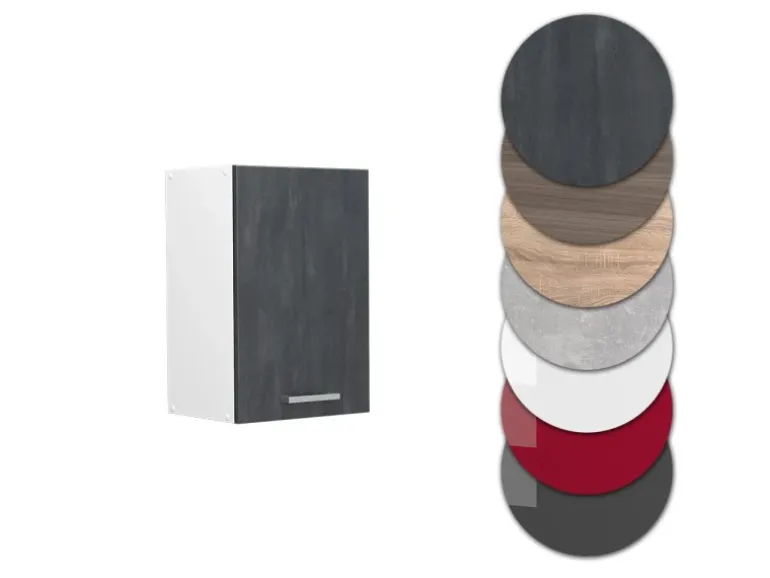 Vicco Hängeschrank R-Line Hängender Küchenschrank Schwarz Beton/Weiß 40 cm