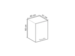 Vicco Hängeschrank R-Line Hängender Küchenschrank Schwarz Beton/Anthrazit 40 cm