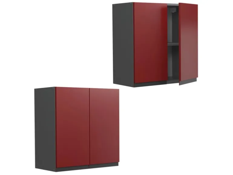 Vicco Hängeschrank R-Line Hängender Küchenschrank Rot/Anthrazit 60 cm J-Shape