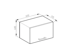 Vicco Hängeschrank R-Line Hängender Küchenschrank Beton/Weiß 60 cm Flach