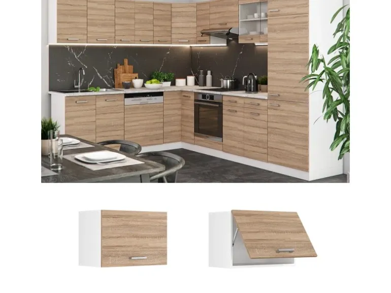 Vicco Hängeschrank R-Line Hängender Küchenschrank Sonoma/Weiß 60 cm Flach