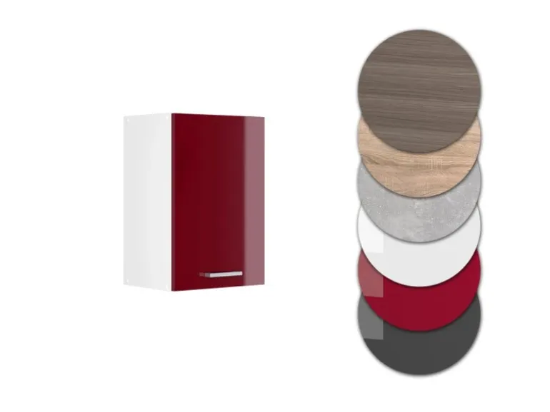 Vicco Hängeschrank R-Line Hängender Küchenschrank Bordeaux Hochglanz/Weiß 40 cm