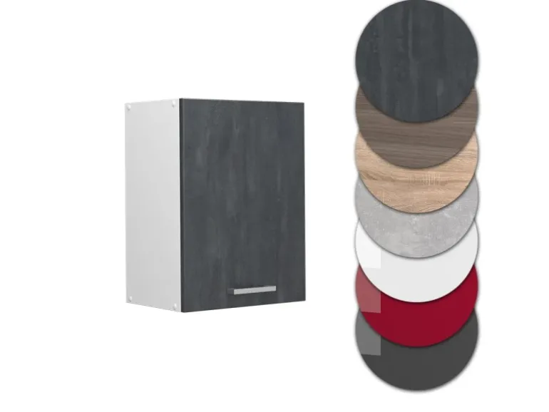 Vicco Hängeschrank R-Line Hängender Küchenschrank Schwarz Beton/Weiß 45 cm