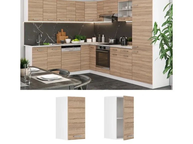 Vicco Hängeschrank R-Line Hängender Küchenschrank Sonoma/Weiß 30 cm