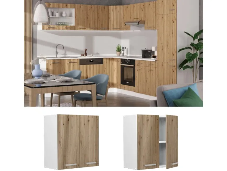 Vicco Hängeschrank R-Line Hängender Küchenschrank Artisan-Eiche/Weiß 60 cm