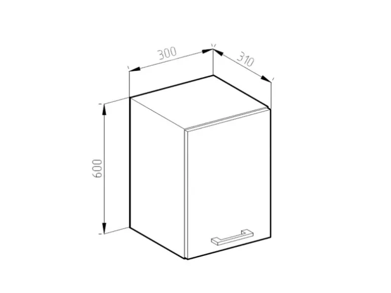 Vicco Hängeschrank R-Line Hängender Küchenschrank Rot/Anthrazit 30 cm J-Shape