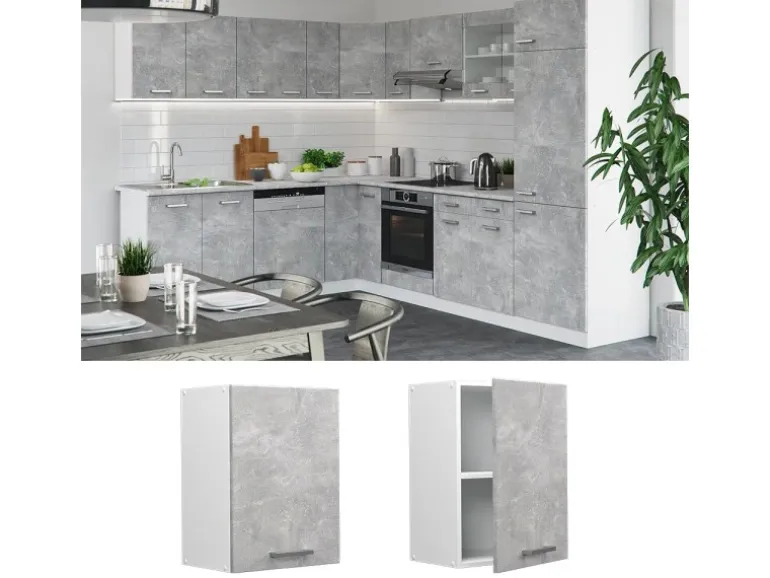 Vicco Hängeschrank R-Line Hängender Küchenschrank Beton/Weiß 45 cm