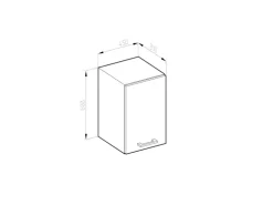 Vicco Hängeschrank R-Line Hängender Küchenschrank Anthrazit Landhaus/Weiß 45 cm