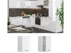 Vicco Hängeschrank R-Line Hängender Küchenschrank Weiß Hochglanz/Weiß 40 cm