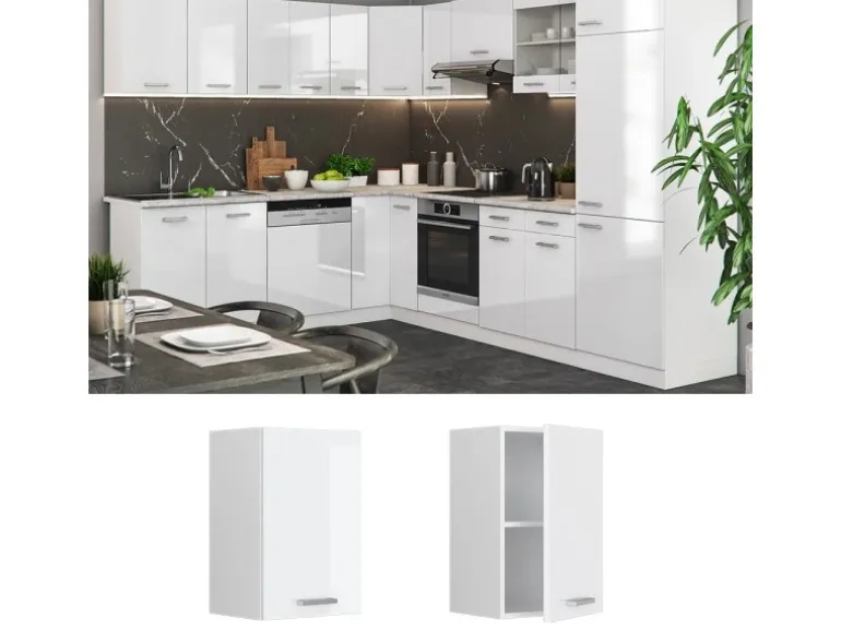 Vicco Hängeschrank R-Line Hängender Küchenschrank Weiß Hochglanz/Weiß 40 cm