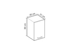 Vicco Hängeschrank R-Line Hängender Küchenschrank Artisan-Eiche/Goldkraft Eiche 30 cm