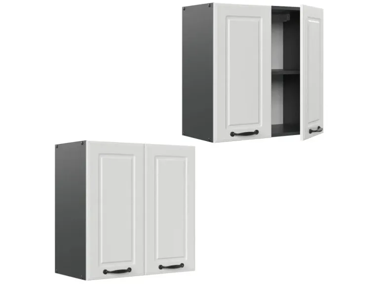 Vicco Hängeschrank R-Line Hängender Küchenschrank Weiß Landhaus/Anthrazit 60 cm