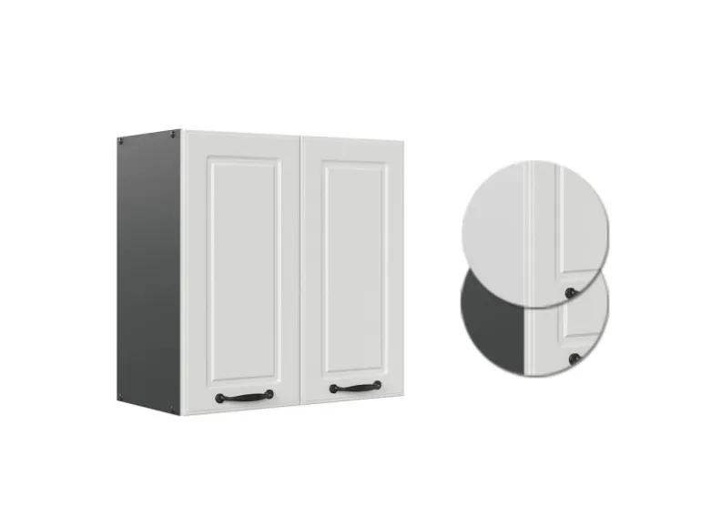 Vicco Hängeschrank R-Line Hängender Küchenschrank Weiß Landhaus/Anthrazit 60 cm
