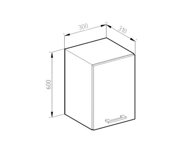 Vicco Hängeschrank R-Line Hängender Küchenschrank Weiß Landhaus/Anthrazit 30 cm