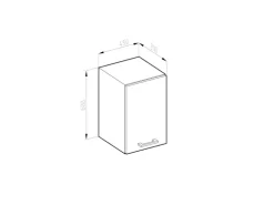 Vicco Hängeschrank R-Line Hängender Küchenschrank Grau/Weiß 45 cm