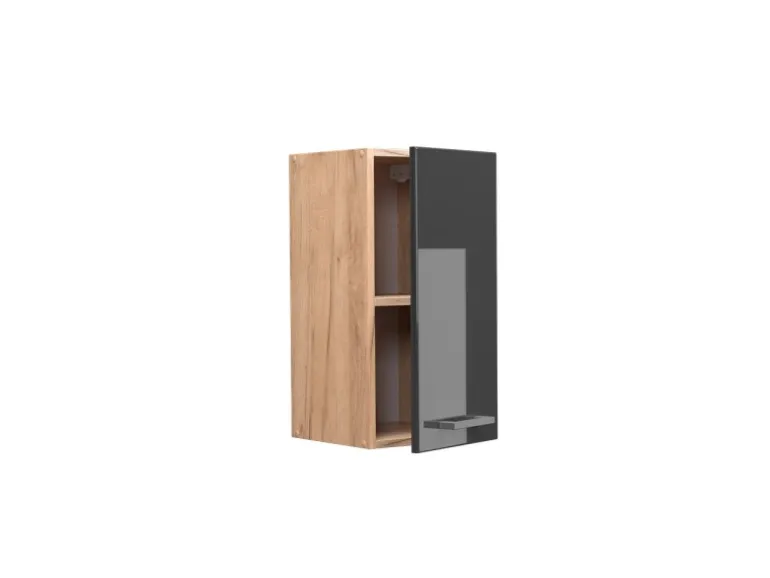 Vicco Hängeschrank R-Line Hängender Küchenschrank Anthrazit Hochglanz/Goldkraft Eiche 30 cm