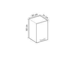 Vicco Hängeschrank R-Line Hängender Küchenschrank Bordeaux Hochglanz/Anthrazit 30 cm