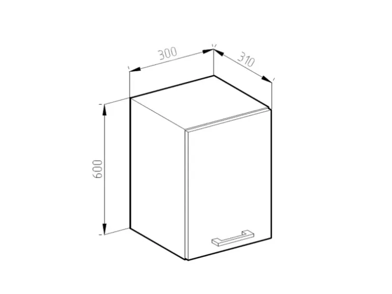 Vicco Hängeschrank R-Line Hängender Küchenschrank Goldkraft Eiche/Anthrazit 30 cm