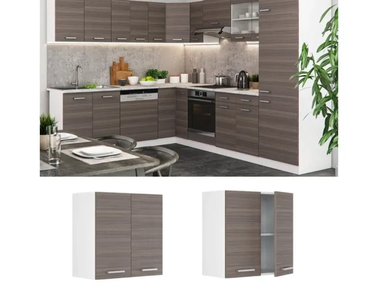 Vicco Hängeschrank R-Line Hängender Küchenschrank Grau/Weiß 60 cm