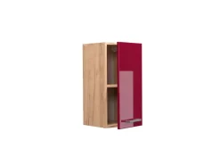 Vicco Hängeschrank R-Line Hängender Küchenschrank Bordeaux Hochglanz/Goldkraft Eiche 30 cm