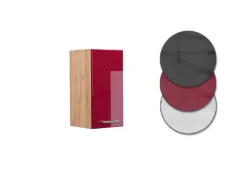 Vicco Hängeschrank R-Line Hängender Küchenschrank Bordeaux Hochglanz/Goldkraft Eiche 30 cm
